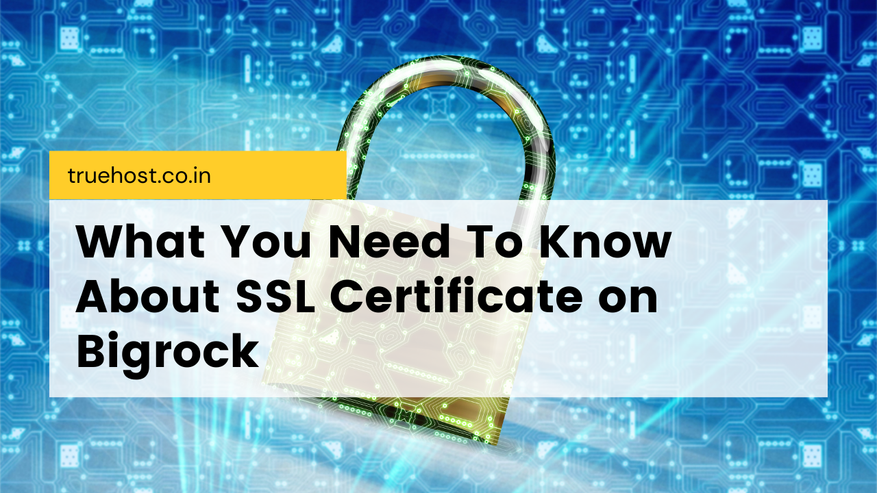SSL certificate on Bigrock